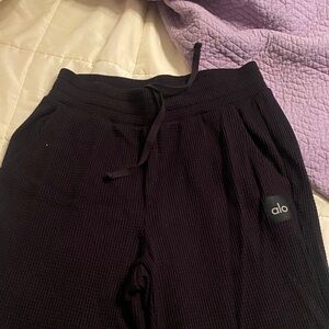 ALO Yoga Black Ribbed Joggers